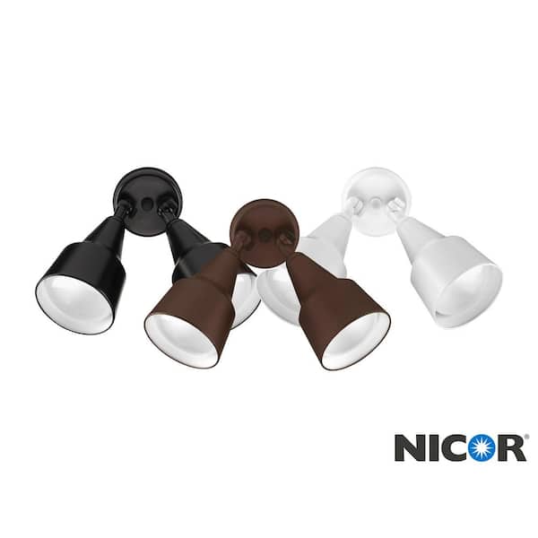 NICOR Lighting 150-Watt Cone Shaped Adjustable Spot Light 11112 White