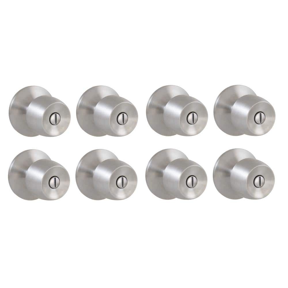 Brandywine Stainless Steel Bed/Bath Door Knob (8-Pack)
