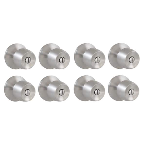 Brandywine Stainless Steel Bed/Bath Door Knob (8-Pack)