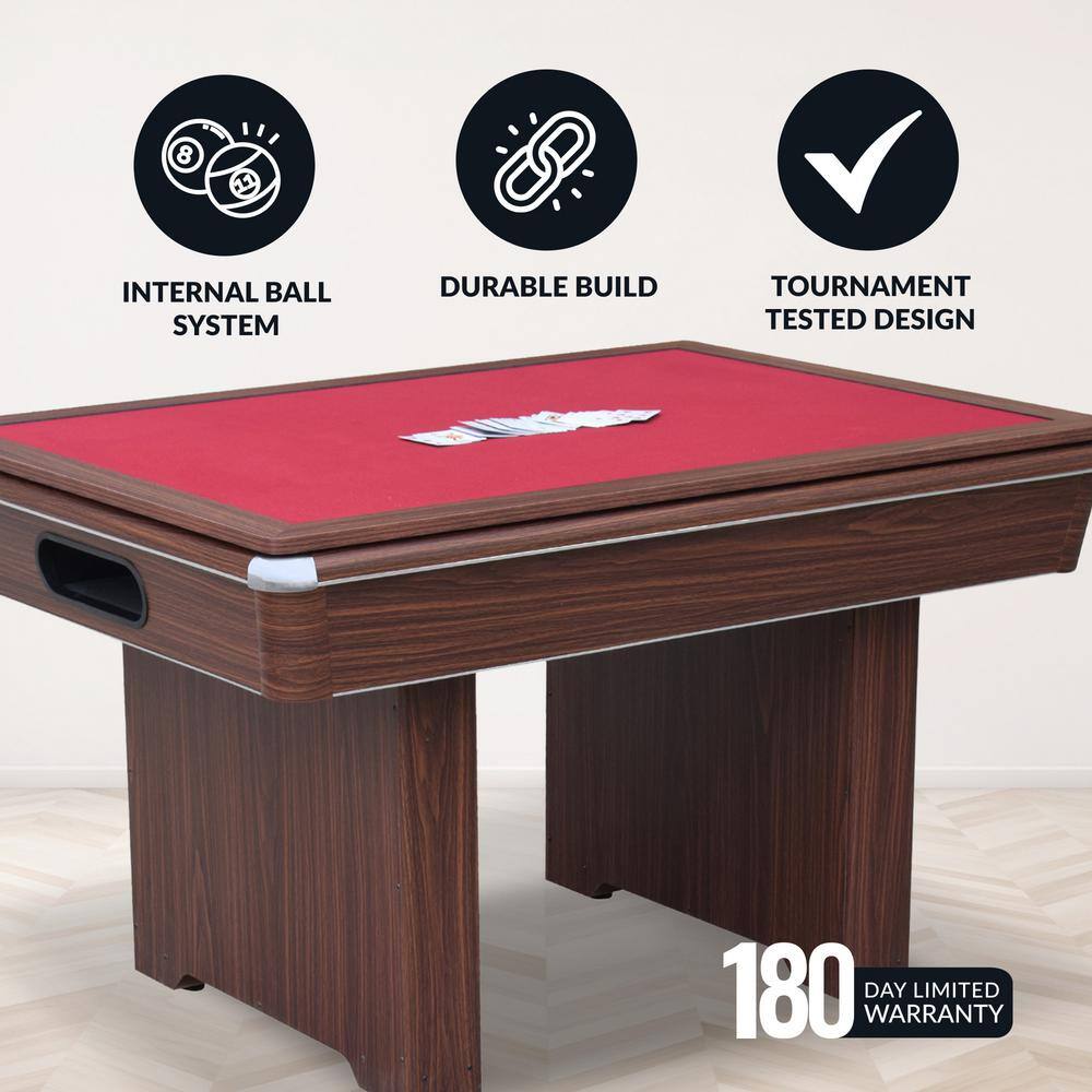 Renegade II 54" Walnut Finish Bumper Pool Table with Red Felt