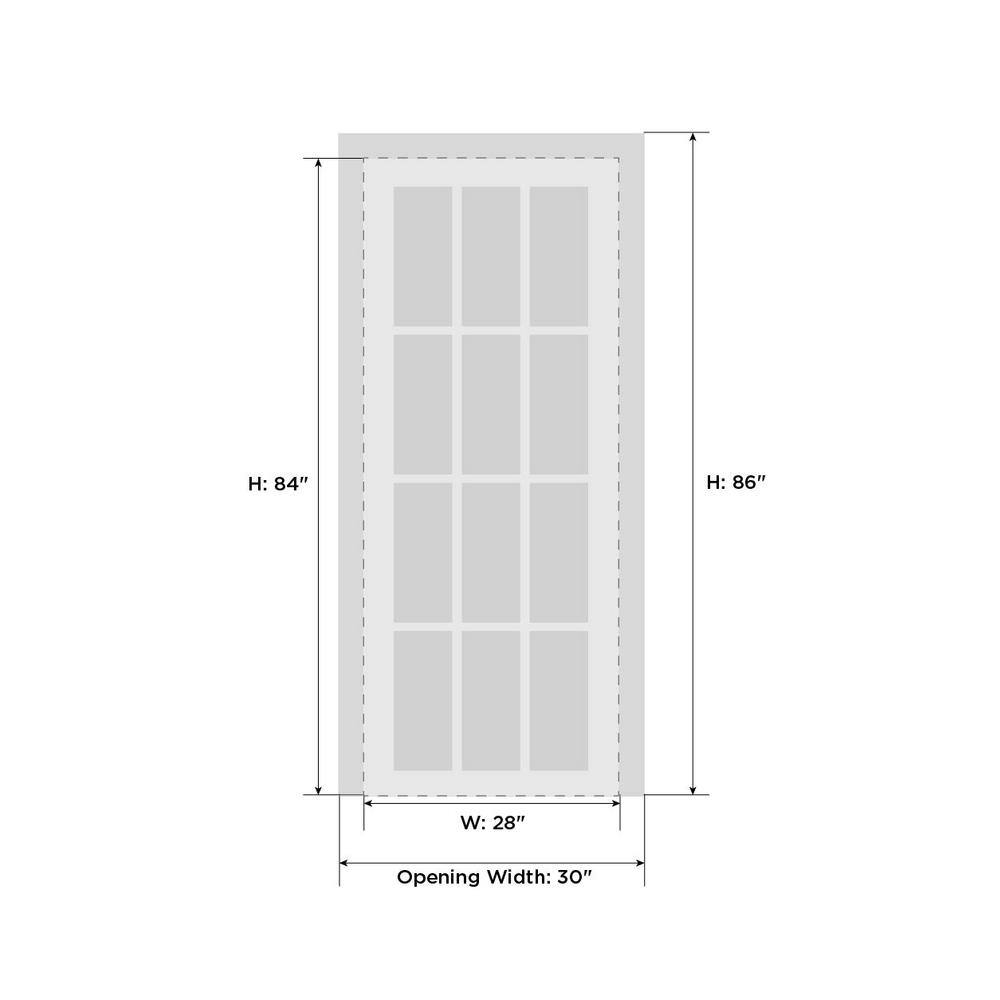 White Silk Frosted Glass Solid Pine Interior Door, 84 x 28 Inch