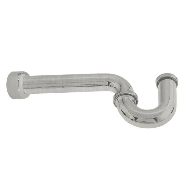 Westbrass 1-1/2 in. x 1-1/2 in. Brass P- Trap with Flange in Satin Nickel
