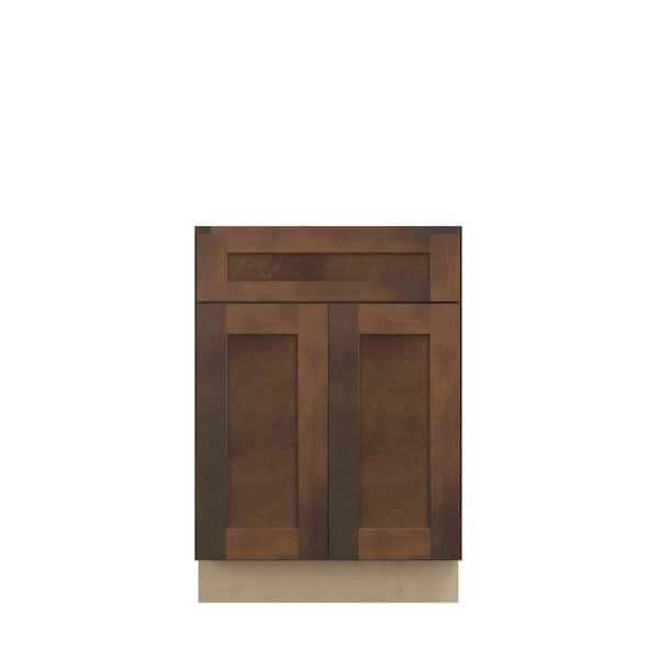 Amherst Shaker 24 in. W x 34.5 in. H x 24 in. D in Walnut Plywood Assembled Base Cabinet