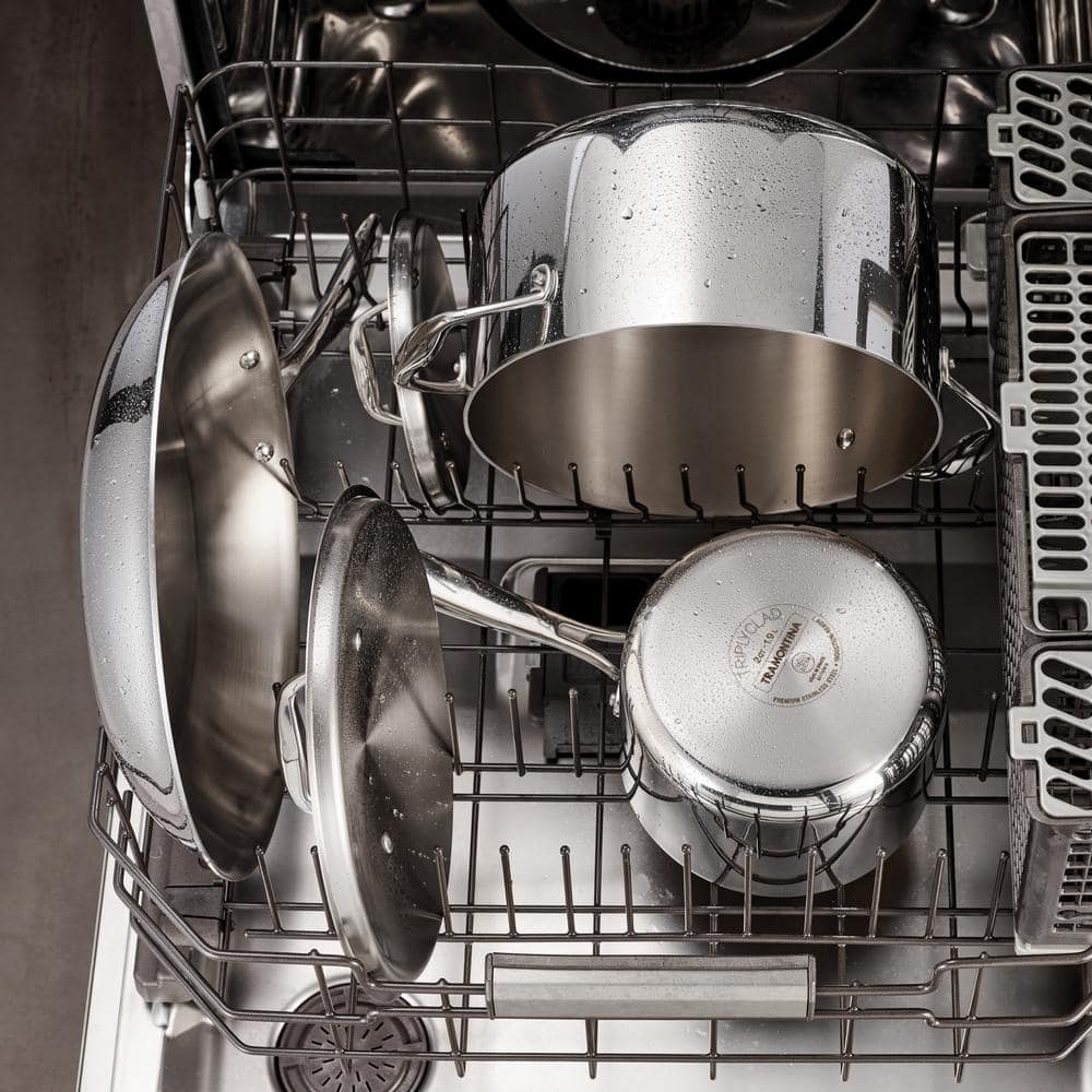 8-Quart Silver Stainless Steel Induction Stock Pot with Lid