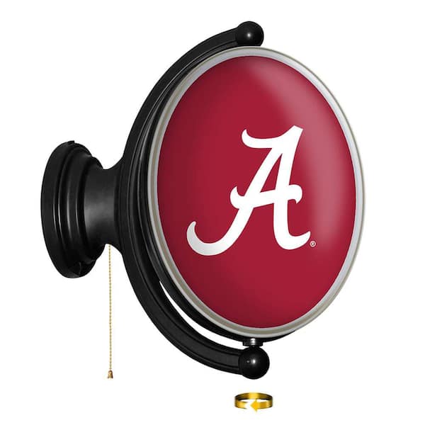 The Fan-Brand Alabama Crimson Tide: Original "Pub Style" Oval Illuminated Rotating Wall Sign (23"L x 21"W x 5"H)