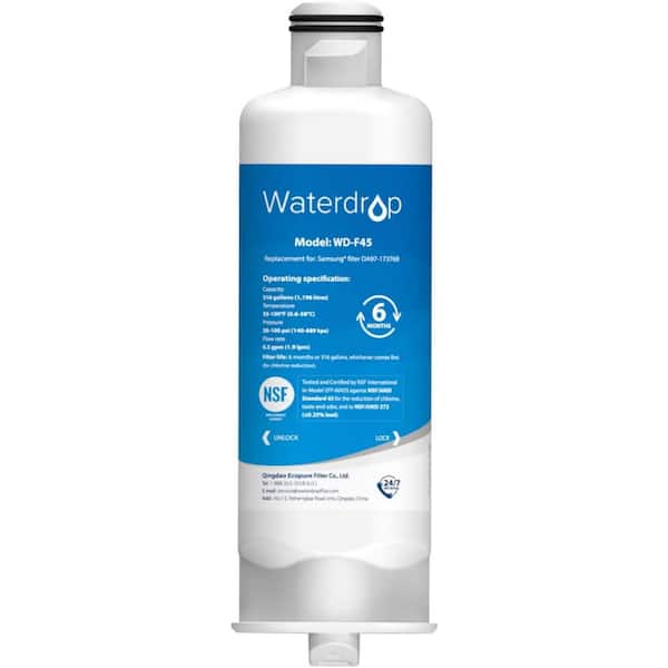 Waterdrop Refrigerator Water Filter (WD-DA97-17376B), Replacement for Samsung HAF-QIN/EXP, RF28R7201SR, RF28R7351SG, WD-F45