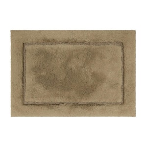 Regency Taupe 27 in. x 45 in. Tan Cotton Machine Washable Bath Mat
