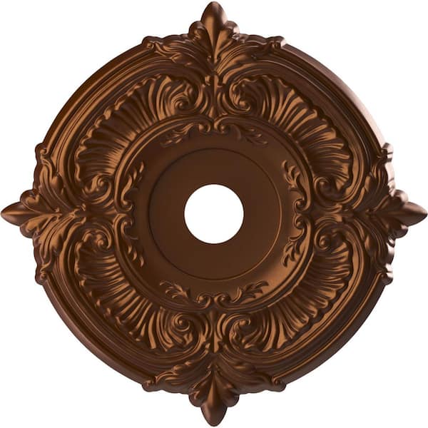 Ekena Millwork 1 in. x 22 in. O.D. x 3-1/2 in. P PVC Ceiling Medallion (Fits Canopies Upto 7-3/4 in.) Metallic Dark Copper