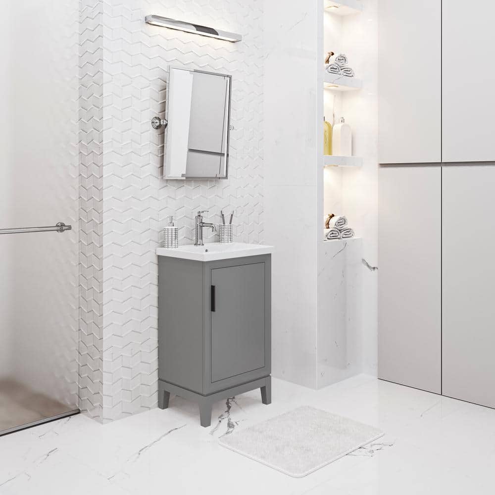 Elsa 20" Cashmere Gray Single Bathroom Vanity with Ceramic Sink