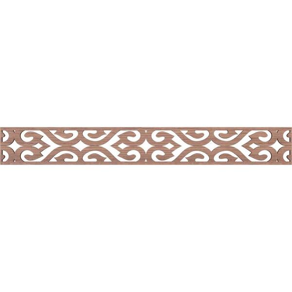 Ekena Millwork Keene Fretwork 0.375 in. D x 46.5 in. W x 6 in. L Walnut Wood Panel Moulding