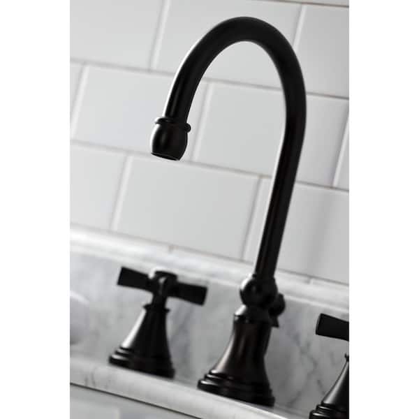 Kingston Brass Century Polished Brass 8-in widespread 2-handle Bathroom  Sink Faucet with Drain (6.69-in) in the Bathroom Sink Faucets department at
