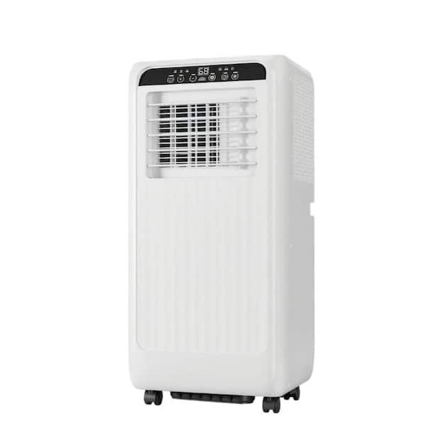 8000 BTU (DOE) Portable Air Conditioner Cools 300 sq. ft. with Dehumidifier, Fan, Remote Control, Window Kit in White