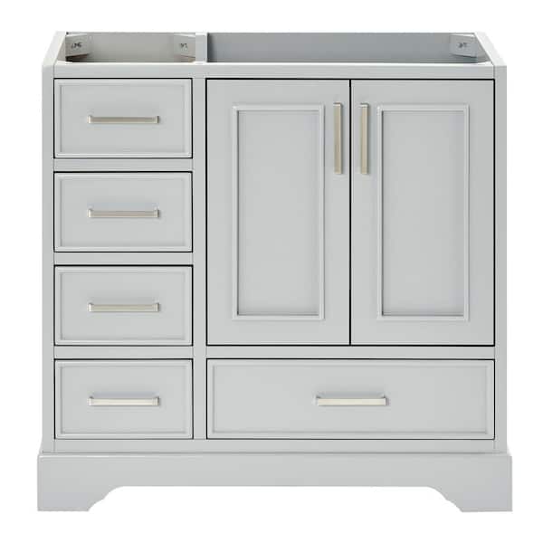 ARIEL Stafford 36.75 in. W x 21.5 in. D x 34.5 in. H Bath Vanity Cabinet without Top in Grey