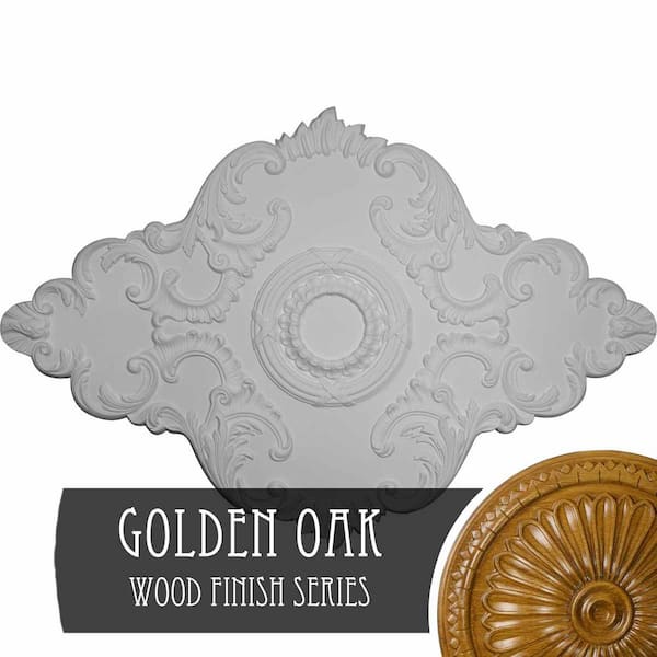 Ekena Millwork 1-7/8 in. x 67-1/8 in. x 48-5/8 in. Polyurethane Piedmont Ceiling Medallion, Golden Oak