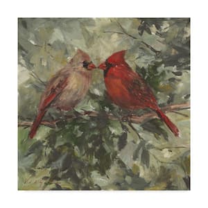 14 in. x 14 in. Kissing Cardinals by Mary Miller Veazie