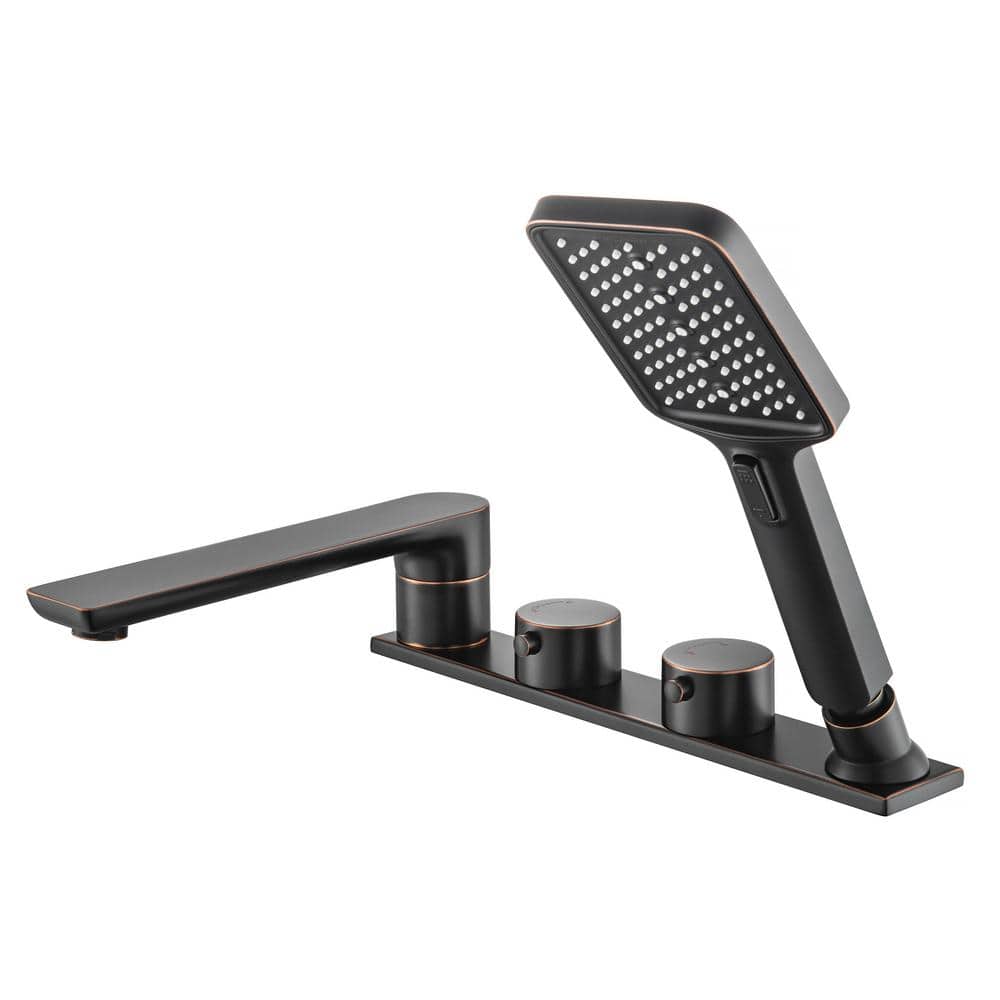Widespread 2-Handle Deck Mount Roman Tub Faucet with Hand Shower in. Oil Rubbed Bronze price history on PriceWatchPro