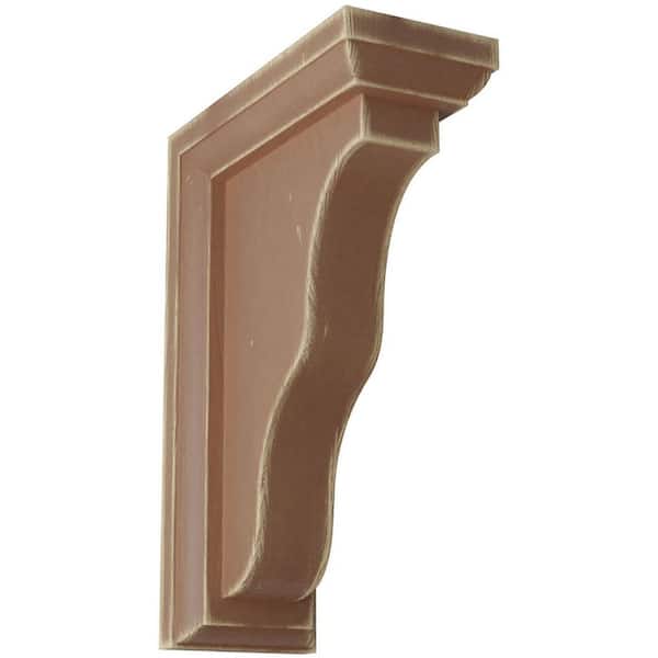 Ekena Millwork 2-1/4 in. x 7 in. x 5 in. Weathered Brown Hamilton Traditional Wood Vintage Decor Bracket