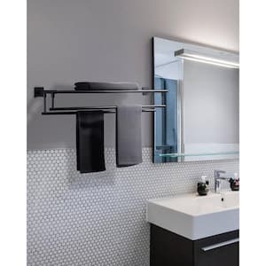 32 in. Wall Mounted Double Towel Bar in Matte Black