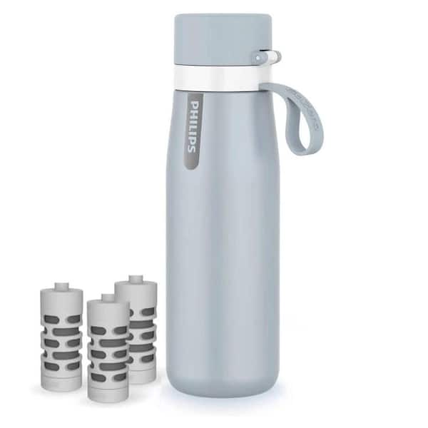 Lukvuzo 18.6 oz. Insulated Stainless Steel Premium Filtering Water Bottle with 3 Filters in Blue