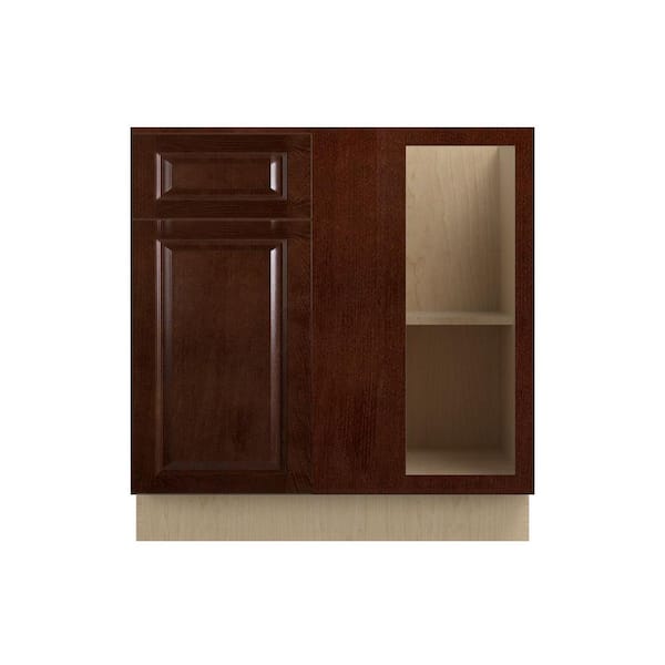 Charlotte Raised 45 in. W x 34.5 in. H x 24 in. D in Bordeaux Plywood Assembled Corner Blind Base-Right