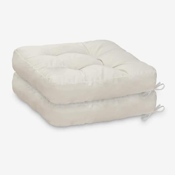 White Square Outdoor Seat Cushion 2-Pack CUSHYW9 The Home Depot