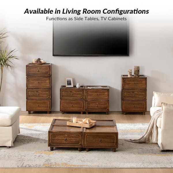 JAYDEN CREATION Geraint Walnut Transitional 2-Drawer