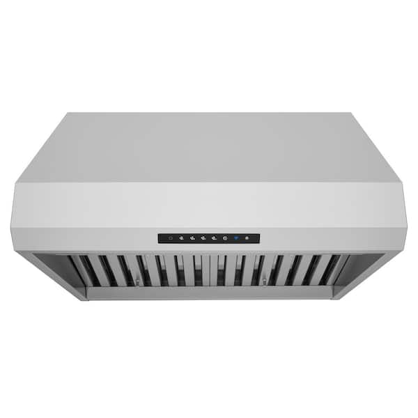 HAUSLANE 30 in. Professional Under Cabinet or Wall Mounted Range Hood with Smart App Control and LED in Stainless Steel