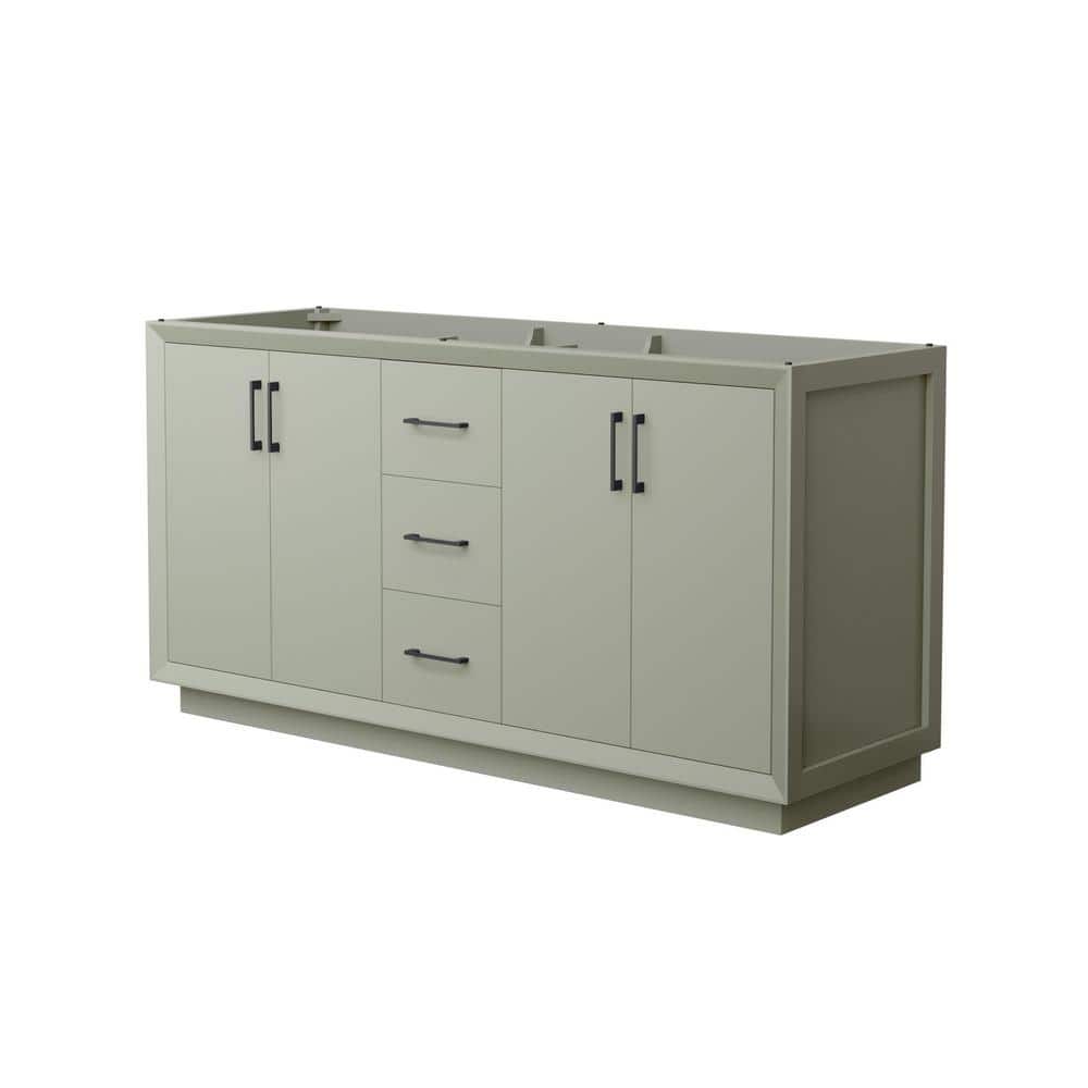 Strada 65.25 in. W x 21.75 in. D x 34.25 in. H Double Bath Vanity Cabinet without Top in Light Green price history on PriceWatchPro