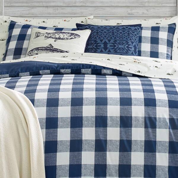 Details about   Eddie Bauer Lakehouse Plaid Comforter Set Blue Twin 