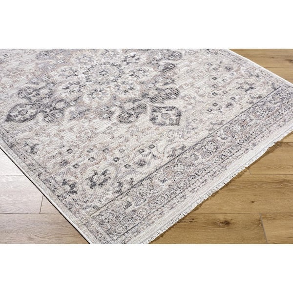 Azhar Grey Traditional 7 ft. x 9 ft. Indoor Area Rug