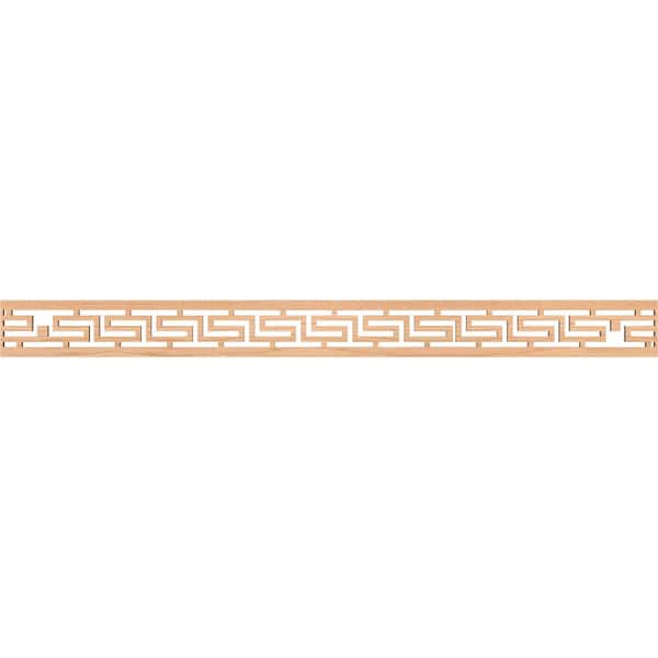 Ekena Millwork Tulum Fretwork 0.25 in. D x 46.375 in. W x 4 in. L Hickory Wood Panel Moulding