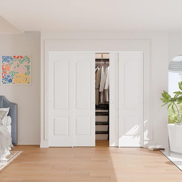 TENONER 48 in. x 80 in. 2-Panel Hollow Core White Primed MDF