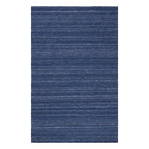 Kilim Navy/Blue 3 ft. x 5 ft. Solid Color Gradient Area Rug