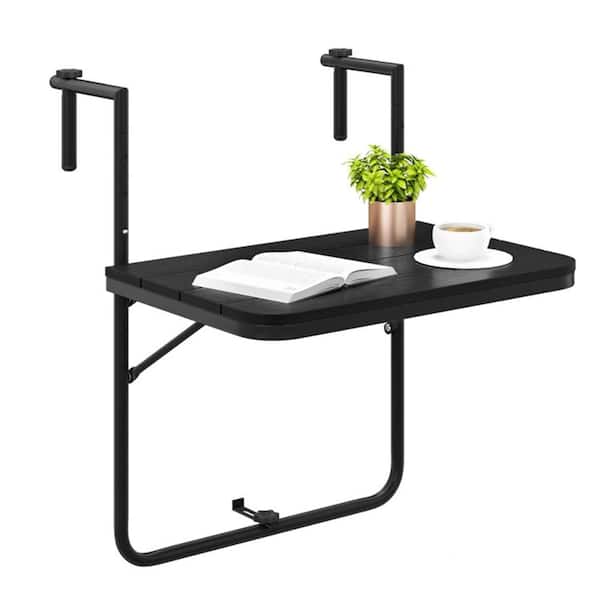 ITOPFOX Metal Folding Hanging Table for Patio Balcony with 3-Level Adjustable Height