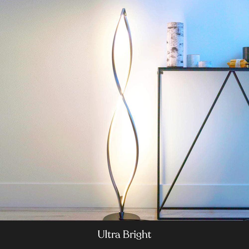Twist 43" Black LED Floor Lamp with 3-Way Switch