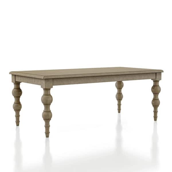 Carrin Light Washed White Wood 78 in. 4-Legs Dining Table (Seats-6)