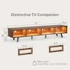 Bestier 70 in. Mid-century TV Stand Fits TV up to 75 in. with LED Light Sliding Door and 4 Open Shelves Walnut USTHDCZUS-T017B-ANCABT-M