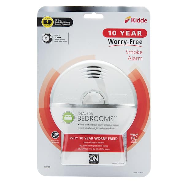 Kidde 10 Year Worry-Free Sealed Battery Smoke Detector with Photoelectric  Sensor and Voice Alarm 21029620 - The Home Depot