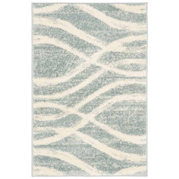 Adirondack 3 ft. x 4 ft. Cream/Slate Waves Area Rug