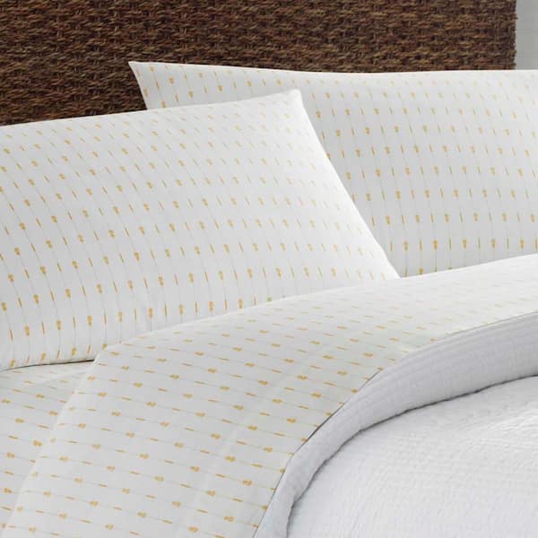 Tommy Bahama Pineapple Yellow 100% Cotton Queen Fitted outlets Sheet Sham Pillowcase Set