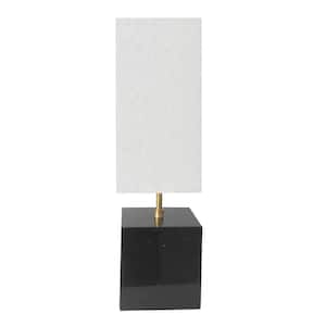 Todd 22 in. Black Table Lamp with White Fabric Shade