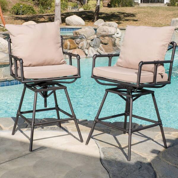 Noble House Swivel Metal Outdoor, Home Depot Patio Furniture Bar Stools