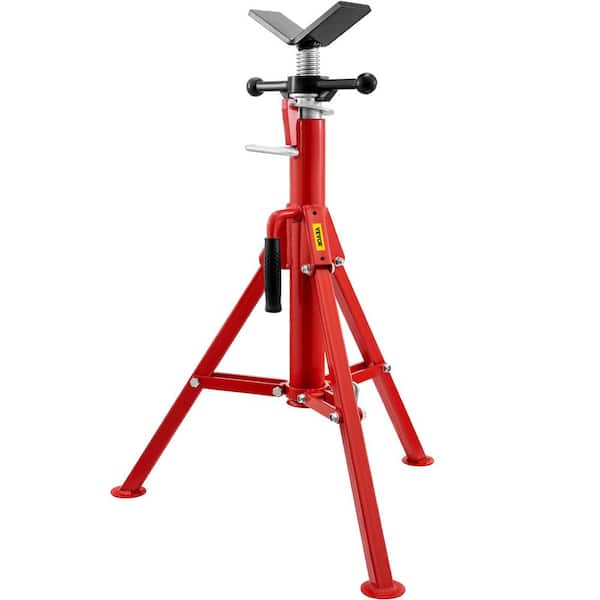 VEVOR V Head Pipe Stand 1/8 in. to 12 in. Capacity Adjustable Height 28 in. to 52 in. Pipe Jack Stands 2500 lbs. Load Capacity