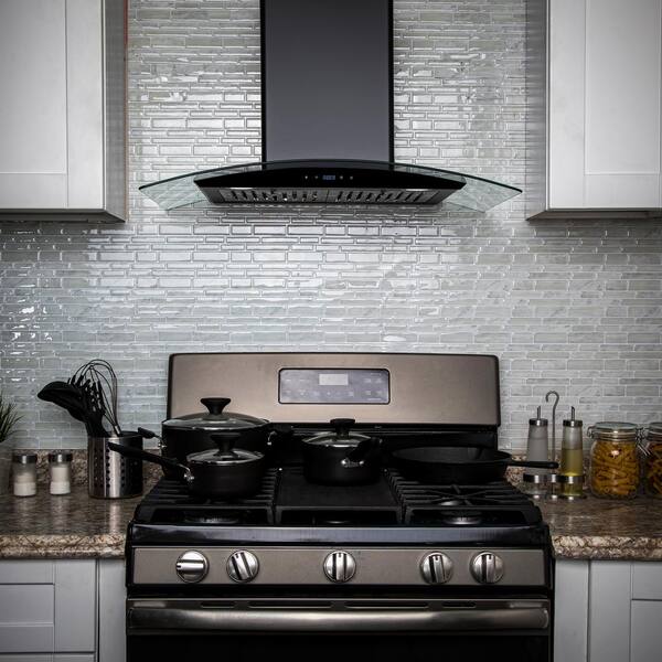 Appliances Golden Vantage 36 in Under Cabinet Range Hood in Black ...