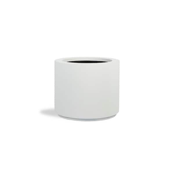 PolyStone Planters Baja Round 23 in. x 19 in. White Composite Planter