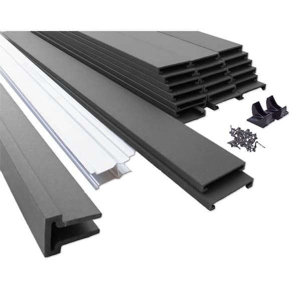 Trex Seclusions 6 ft. x 8 ft. Winchester Grey Wood-Plastic Composite Board-On-Board Privacy Fence Panel Kit