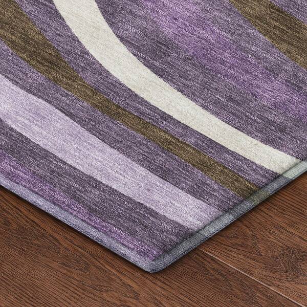 Mayfield Premium Machine Washable Abstract AMF2490 Plum 2 ft. x 3 ft. Accent Rug