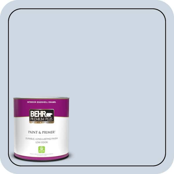 BEHR PREMIUM PLUS 1 qt. #ICC-35 Blue Reflection Eggshell Enamel Low Odor Interior Paint & Primer