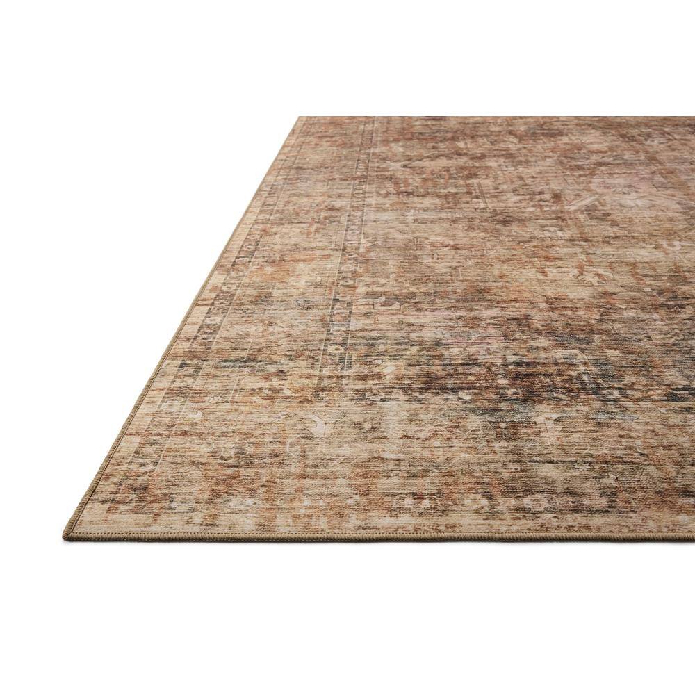 Anniston Clay and Charcoal Washable Synthetic Area Rug