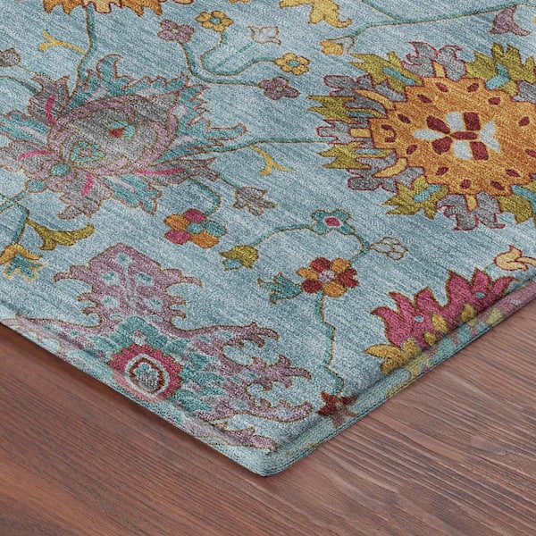 Mayfield Premium Machine Washable Abstract AMF2288 Sky 5 ft. x 7 ft. 6 in. Area Rug